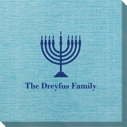 Lights of the Menorah Bamboo Luxe Napkins